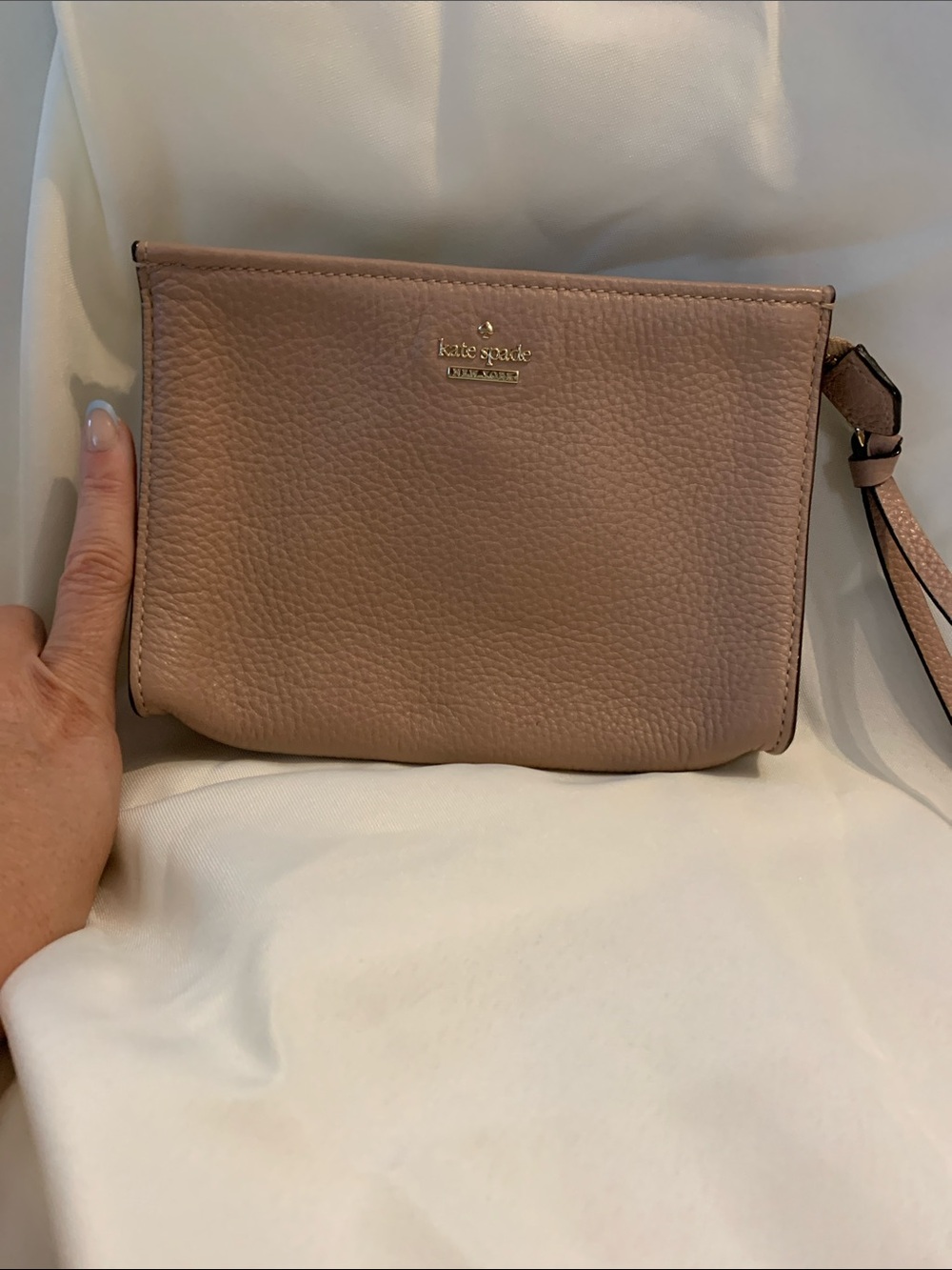 kate spade Pebbled Leather Wristlet - Dusty Rose - Picture 9 of 11